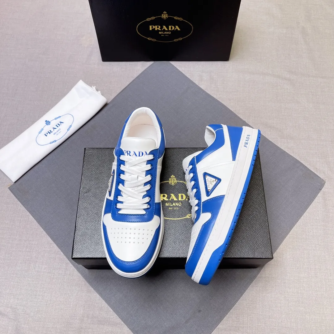 P380 Prada Prada's new men's leather sneakers, the highest version on the market, any comparison is welcome🆚! The original leather has excellent texture and is super high-end! Fetal sheep net lining imported from Italy, removable pad! Luxurious materials and fine workmanship, highly recommended! Code number 38-45 No. 058